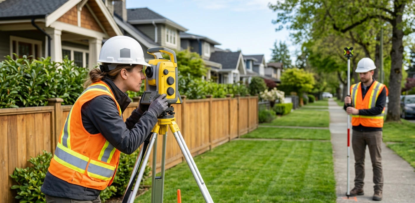 Professional BCLS surveyor at work